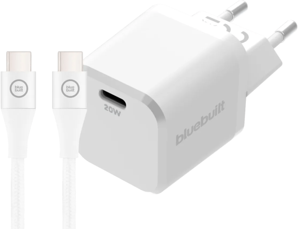 BlueBuilt Power Delivery Oplader 20W + Usb C Kabel 1