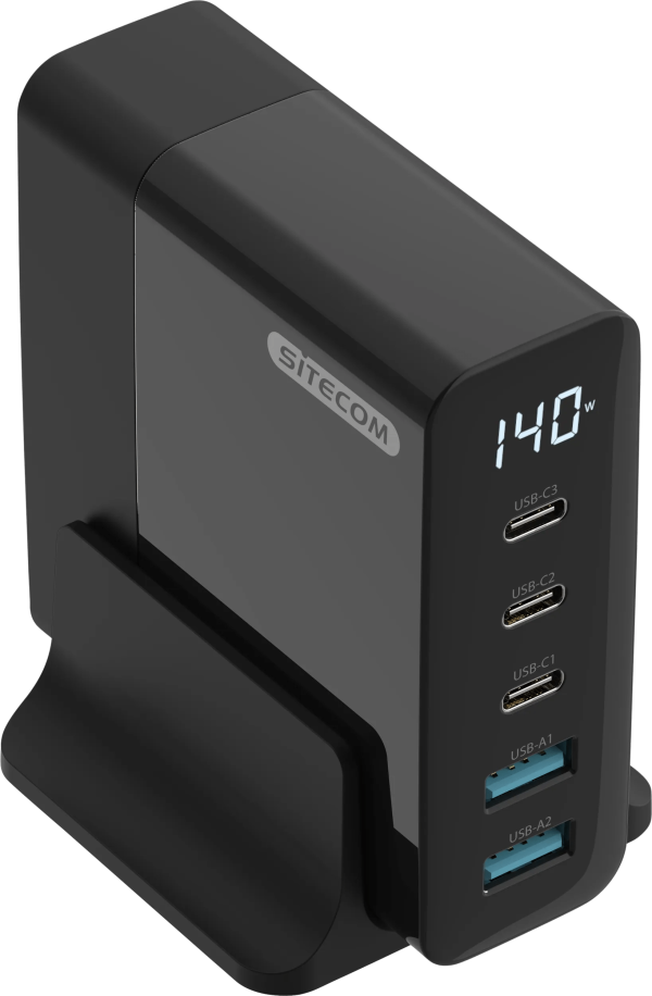 Sitecom 140W Power Delivery Desktop Charger with LED display