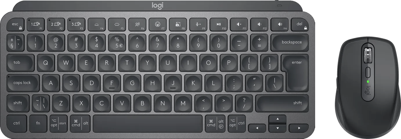 Logitech mx keys mini draadloos qwerty grafiet + logitech mx anywhere 3s compact zwart 1 Logitech mx keys mini draadloos qwerty grafiet + logitech mx anywhere 3s compact zwart