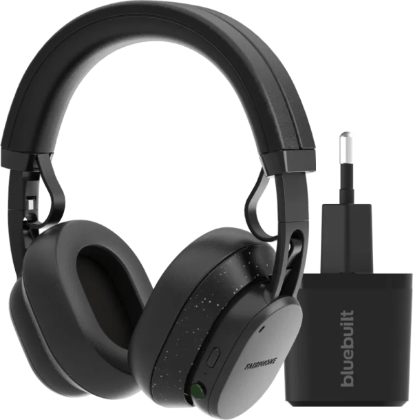 Fairbuds XL Zwart + BlueBuilt Quick Charge Oplader met Usb A