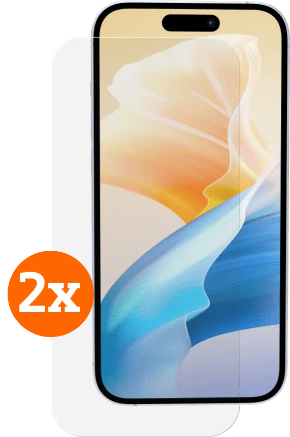 BlueBuilt Apple iPhone 16 Screenprotector Glas Duo Pack