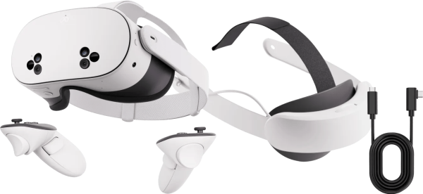 Meta Quest 3S 128GB + Link Cable + Elite Strap met batterij
