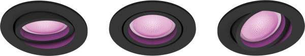 Philips Hue Centura inbouwspot White and Color - rond - Zwart - 3-pack