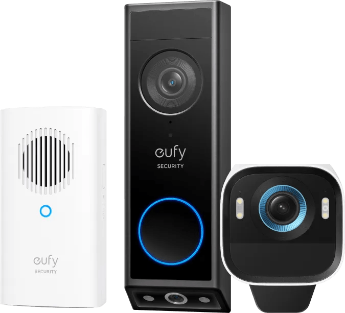 Eufycam s3 pro duo pack + eufy video doorbell e340 + chime 1 Eufycam s3 pro duo pack + eufy video doorbell e340 + chime