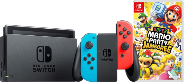 Nintendo Switch Rood/Blauw + Mario Party Jamboree