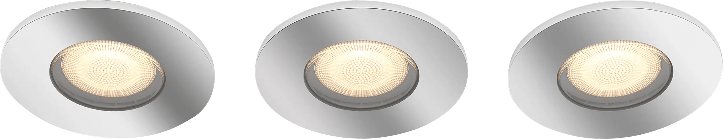 Philips hue adore badkamerinbouwspot white ambiance - rond - chroom 3-pack + dimmer 1 Philips hue adore badkamerinbouwspot white ambiance - rond - chroom 3-pack + dimmer