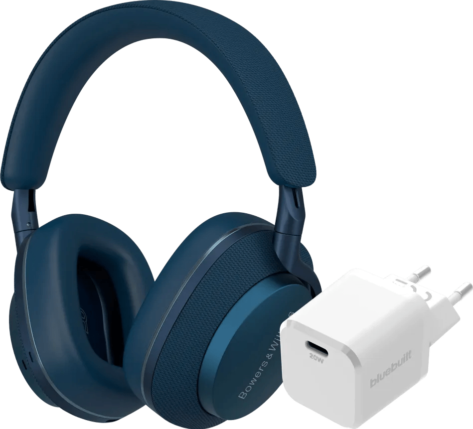 Bowers & wilkins px7 s2e blauw + bluebuilt power delivery oplader met usb c poort 20w wit 1 Bowers & wilkins px7 s2e blauw + bluebuilt power delivery oplader met usb c poort 20w wit