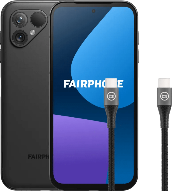Fairphone 5 256GB Zwart 5G + BlueBuilt Usb C Kabel 1