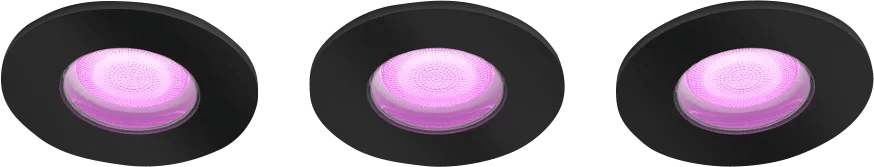Philips hue xamento badkamer inbouwspot white and color - zwart - rond 3-pack 1 Philips hue xamento badkamer inbouwspot white and color - zwart - rond 3-pack