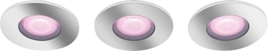 Philips hue xamento badkamer inbouwspot white and color - chroom - rond 3-pack 1 Philips hue xamento badkamer inbouwspot white and color - chroom - rond 3-pack
