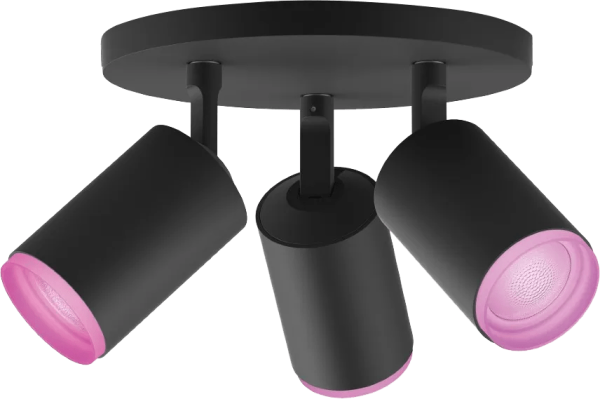 Philips Hue Fugato Opbouwspot White and Color - Zwart - 3-spots