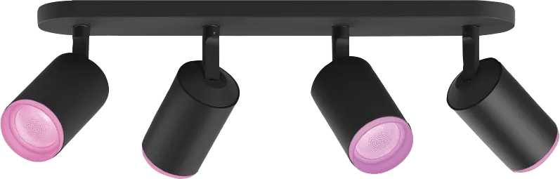 Philips hue fugato opbouwspot white and color - zwart - 4-spots 1 Philips hue fugato opbouwspot white and color - zwart - 4-spots