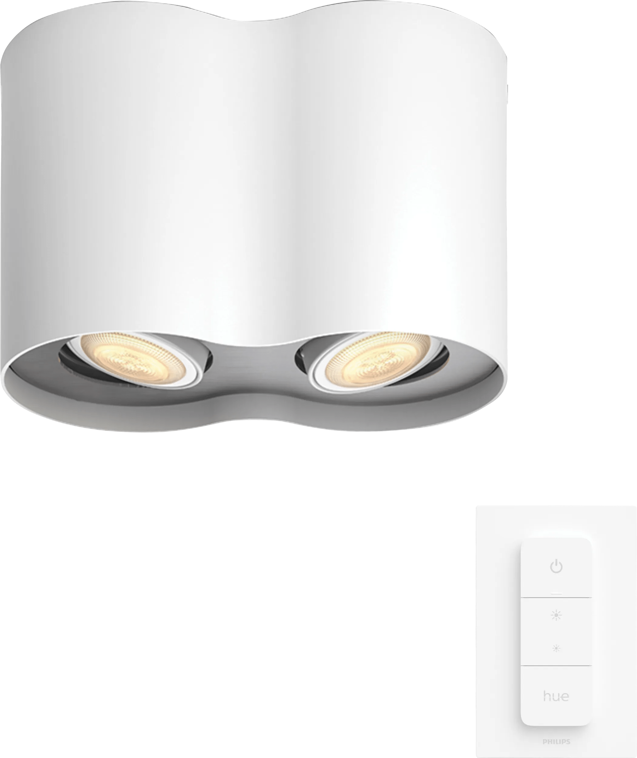 Philips hue pillar opbouwspot white ambiance - wit - 2-spots + dimmer 1 Philips hue pillar opbouwspot white ambiance - wit - 2-spots + dimmer