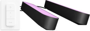 Philips hue play lichtbalk white and color zwart 2-pack + philips hue draadloze dimmer 2 956234