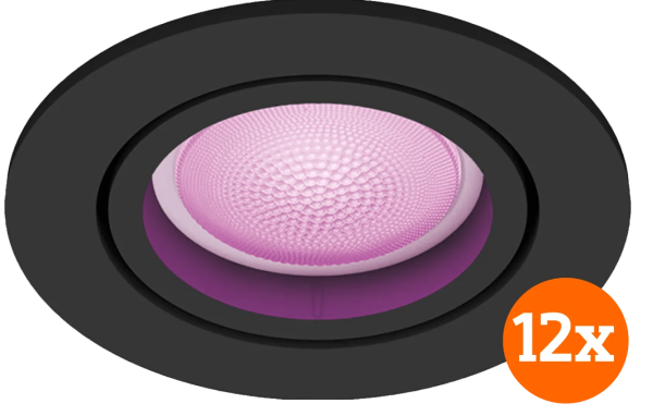 Philips Hue Centura inbouwspot White and Color - rond - Zwart - 12-pack