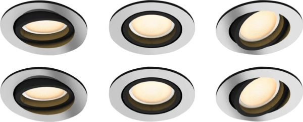 Philips Hue Milliskin inbouwspot White Ambiance - rond - Aluminium - 6-pack