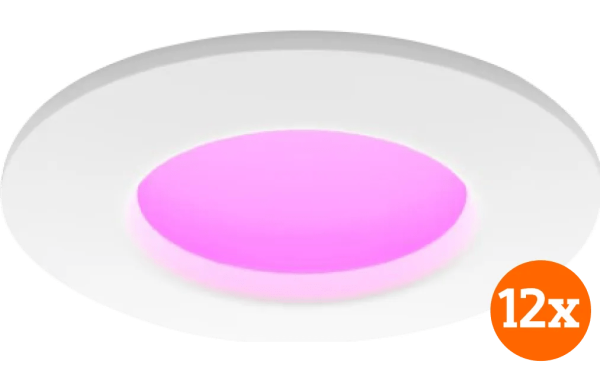 Philips Hue Inbouwspot Slim 12-pack - White and Color - 90mm - Wit