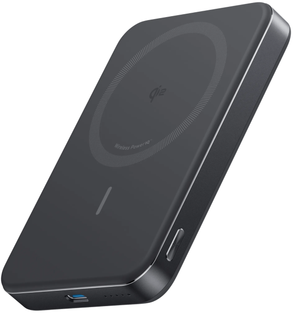 Anker MagGo Slim Draadloze Powerbank met MagSafe en Qi2 10.000 mAh met Snelladen Zwart