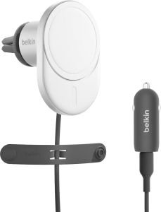 Belkin telefoonhouder auto luchtrooster met magsafe en qi2 opladen zilver 2 957308