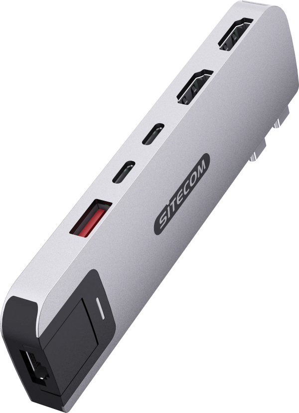 Sitecom MacBook Pro Multiport Hub 6 in 2 Zilver