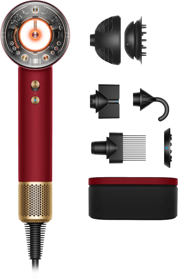 Dyson supersonic nural red velvet/goud 1 Dyson supersonic nural red velvet/goud