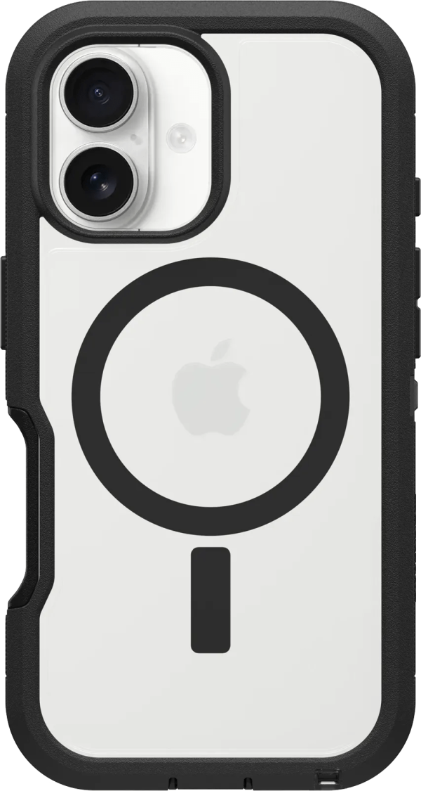 Otterbox Defender XT iPhone 16 Back Cover met MagSafe Magneet Transparant met Zwarte Rand
