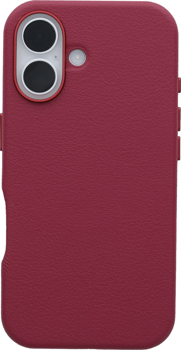 Otterbox Symmetry Apple iPhone 16 Back Cover met MagSafe Magneet Leer Rood