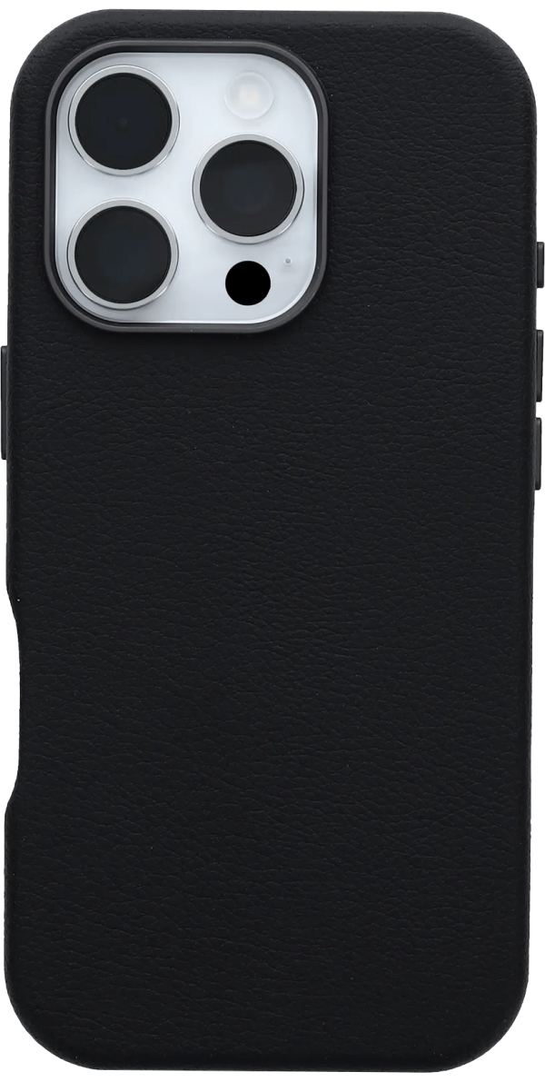 Otterbox Symmetry Apple iPhone 16 Back Cover met MagSafe Magneet Leer Zwart