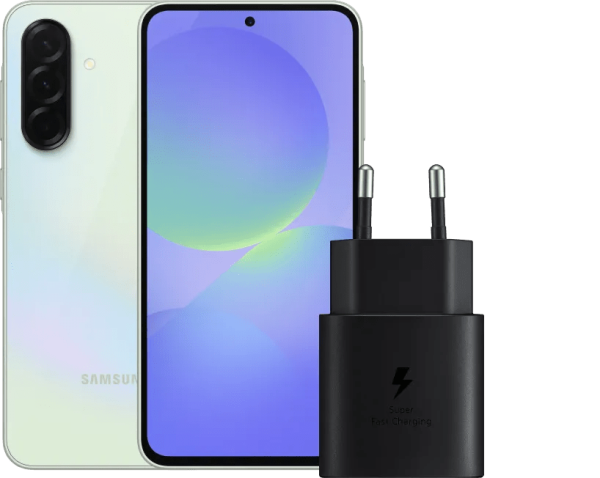 Samsung Galaxy A36 128GB Groen 5G + Samsung Oplader 25 Watt Zwart