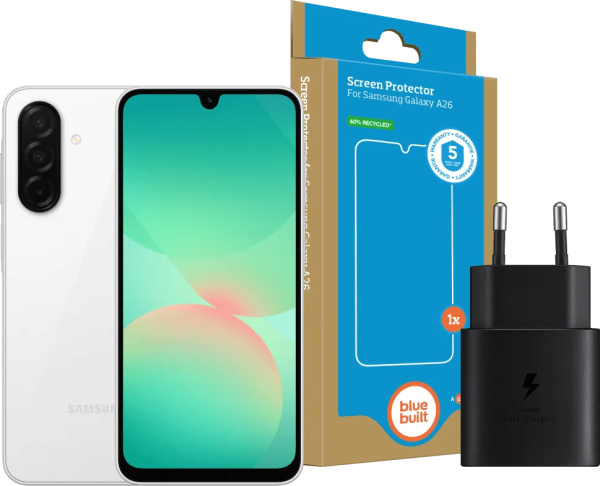 Samsung Galaxy A26 128GB Wit 5G + Basis Accessoirepakket