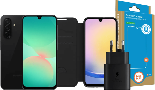 Samsung Galaxy A26 128GB Zwart 5G + Compleet Accessoirepakket
