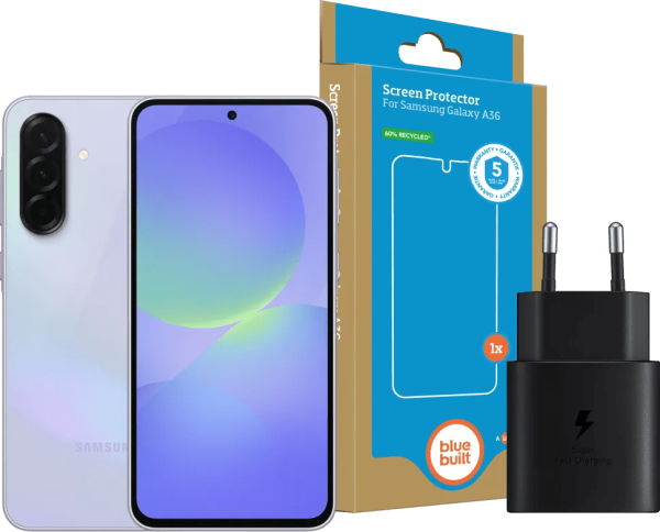Samsung Galaxy A36 128GB Paars 5G + Basis Accessoirepakket