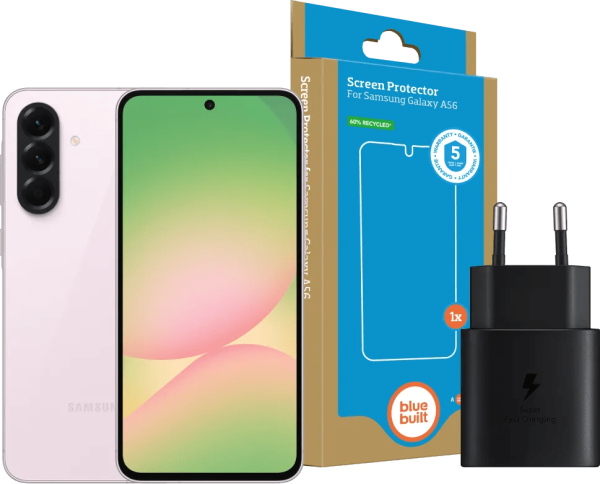 Samsung Galaxy A56 128GB Roze 5G + Basis Accessoirepakket
