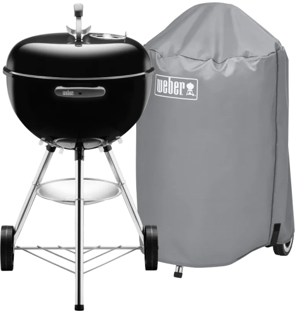 Weber Bar-B Kettle 47 cm Zwart + Weber Barbecuehoes 47 cm