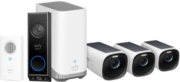 EufyCam 3 3-Pack + Video Doorbell E340 + Chime