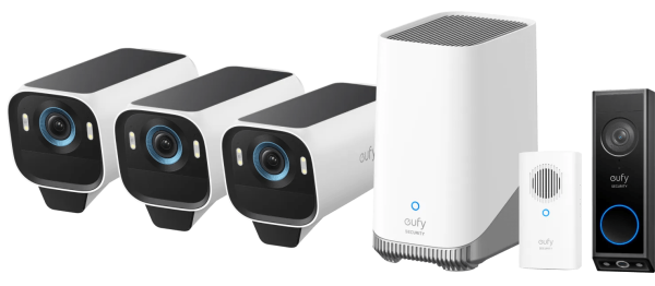 EufyCam S3 Pro 3-Pack + Video Doorbell E340 + Chime