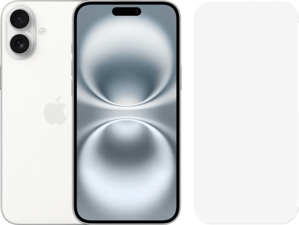 Apple iPhone 16 Plus 128GB Wit + BlueBuilt Screenprotector Glas