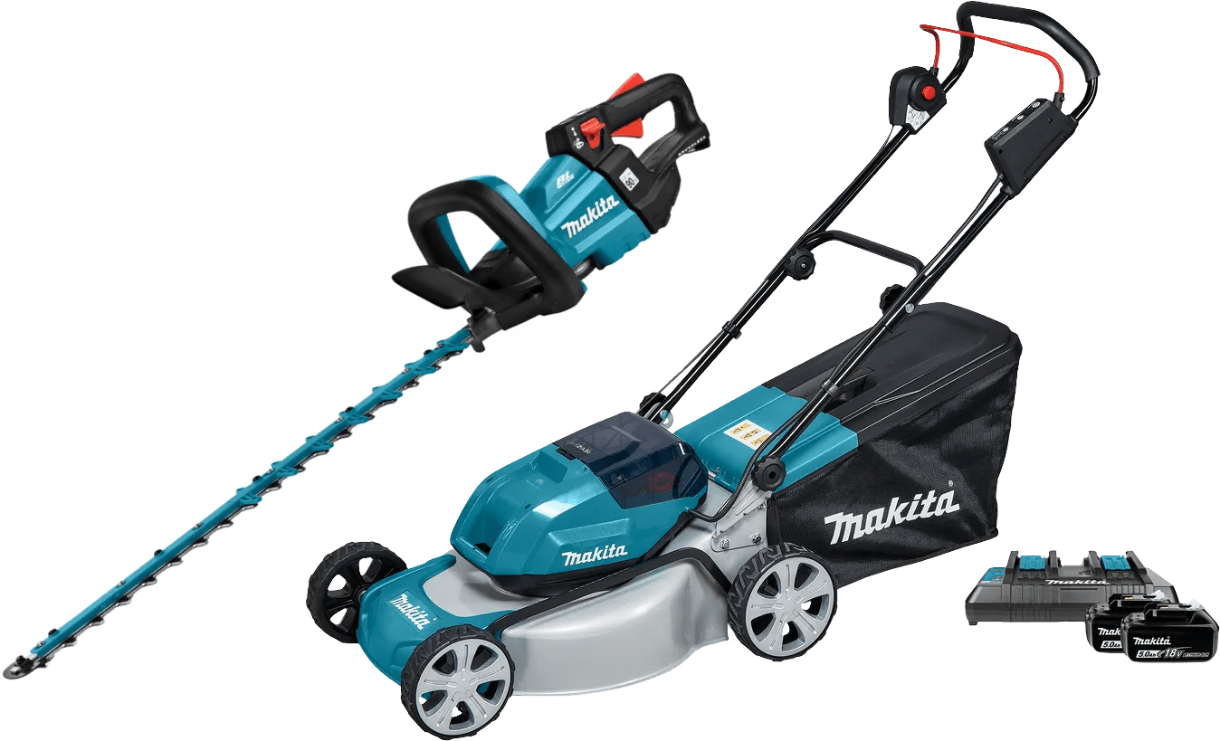 Makita dlm463pt incl. 5,0 ah accu (2x) + makita duh602z (zonder accu) 1 Makita dlm463pt incl. 5