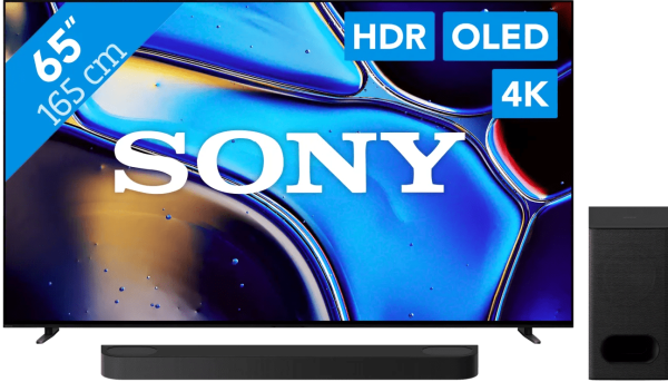 Sony 65" Bravia 8 OLED 4K (2024) + Sony Bravia Theatre Bar 6 Zwart