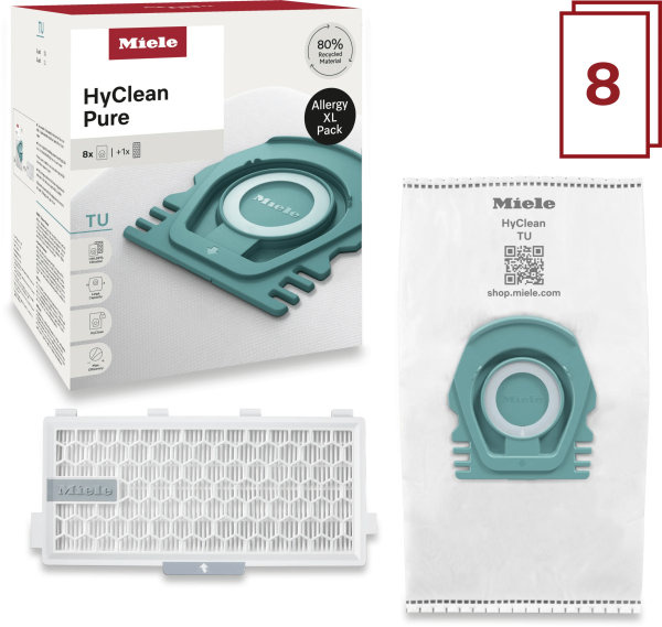 Miele Stofzuigerzakken HyClean Pure TU XL-Pack (8 stuks)