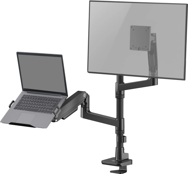 ACT AC8341 Monitorarm 49 inch met gasveer voor 1 monitor met laptophouder