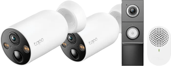 TP-Link Tapo C460 Duo Pack + D235 Smart Battery & Wired Doorbell