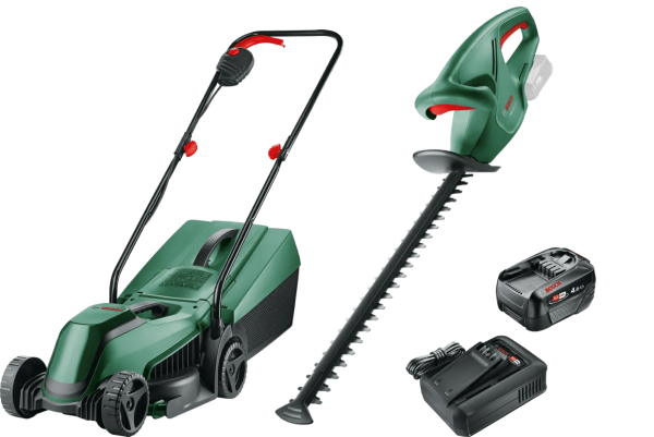 Bosch EasyMower 18V-32-200 + Bosch EasyHedgeCut 18-45 Li + Bosch Starterset 18V 4