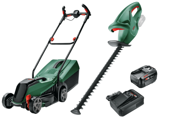 Bosch CityMower 18V-32 + Bosch EasyHedgeCut 18-45 Li + Bosch Starterset 18V 4