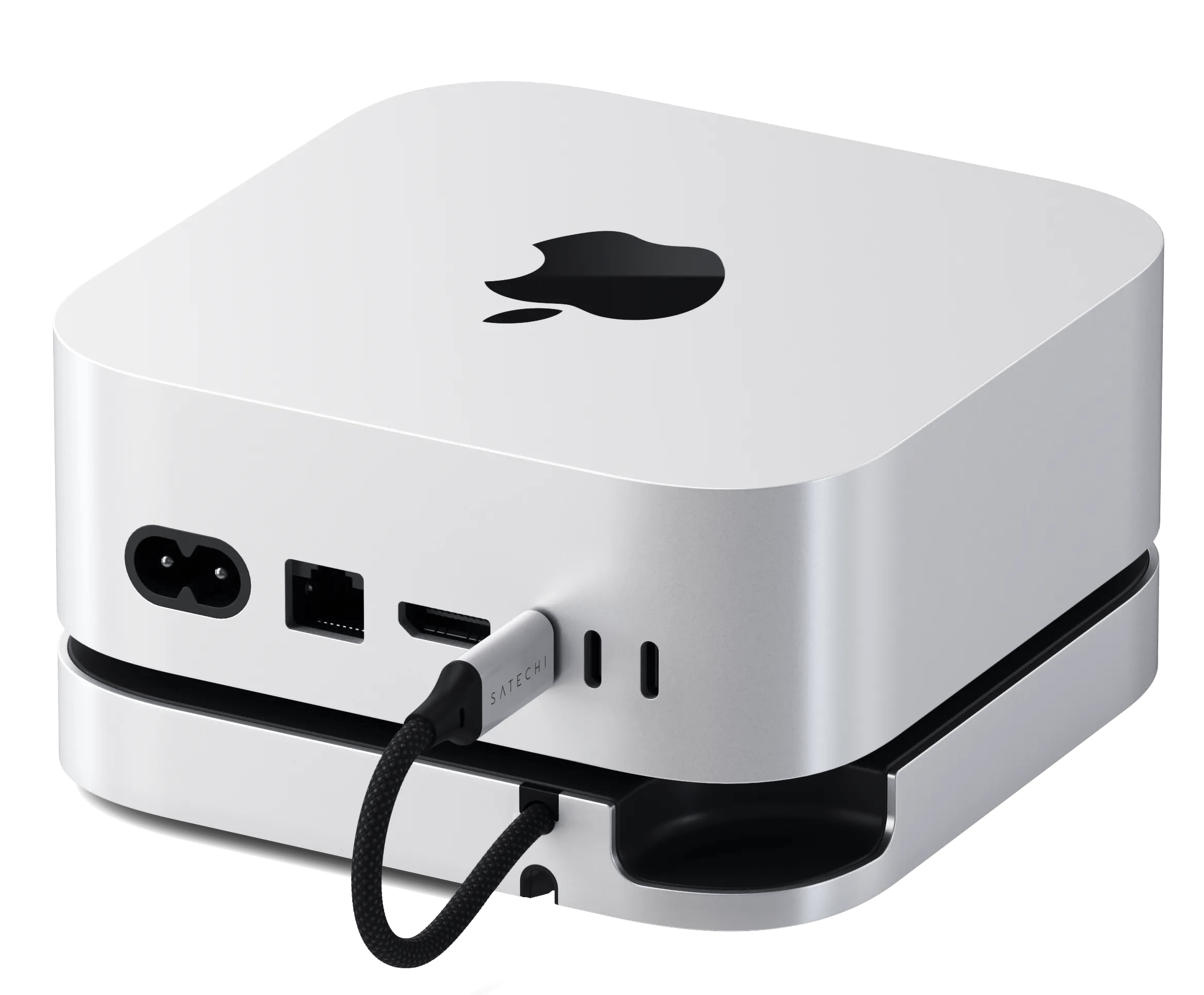 Satechi usb-c mac mini m4 stand & hub met ssd slot 1 Satechi usb-c mac mini m4 stand & hub met ssd slot