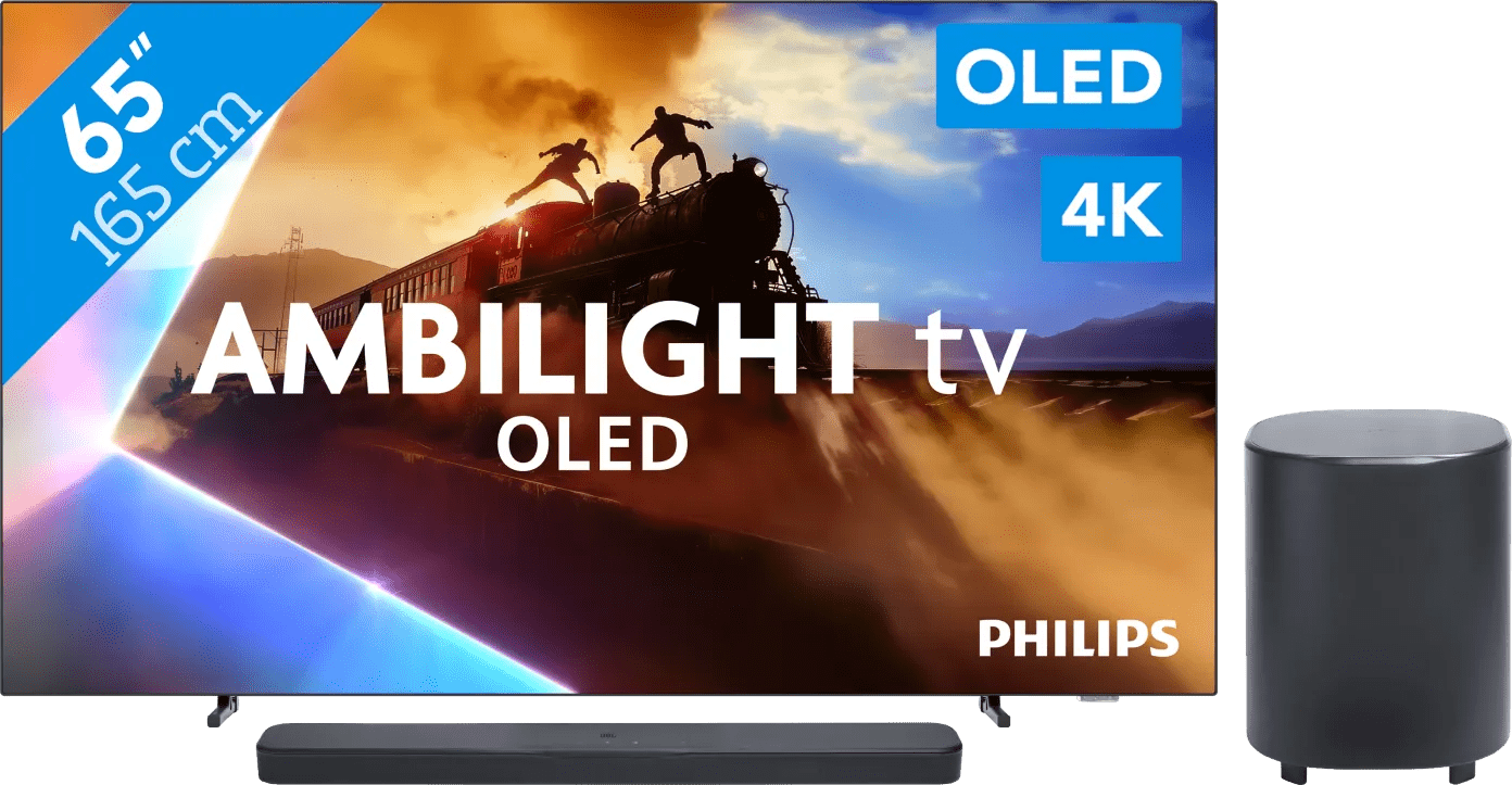 Philips ambilight 65'' oled760 4k (2025) + jbl bar 500 m2 zwart 1 Philips ambilight 65'' oled760 4k (2025) + jbl bar 500 m2 zwart