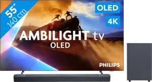 Philips ambilight 55'' oled760 4k (2025) + jbl bar 2. 1 deep bass m2 zwart 2 965989