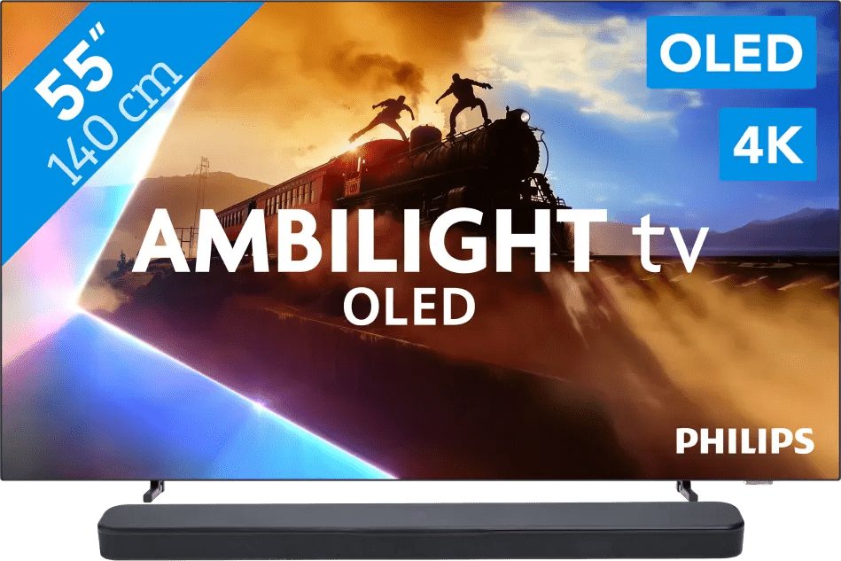Philips ambilight 55'' oled760 4k (2025) + jbl bar 300 m2 zwart 1 Philips ambilight 55'' oled760 4k (2025) + jbl bar 300 m2 zwart
