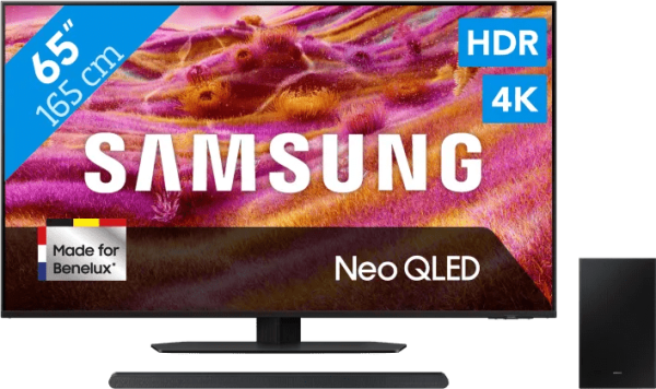 Samsung 65" Neo QLED QN90F 4K (2025) + Samsung HW-S700D Zwart (2024)