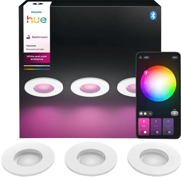Philips hue xamento badkamerinbouwspot white and color wit 3-pack 1 Philips hue xamento badkamerinbouwspot white and color wit 3-pack